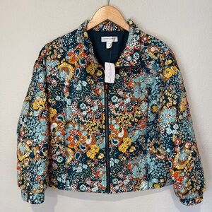 **NWT** Christopher & Banks Women’s Floral Quilted Jacket